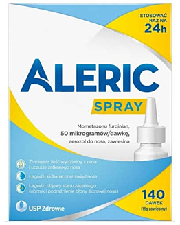 Aleric Spray 140 dawek, spray do nosa, na katar alergiczny u dorosłych