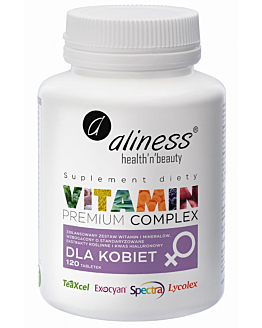 Aliness Vitamin Premium Complex, Zestaw witamin i minerałów dla kobiet, Tabletki
