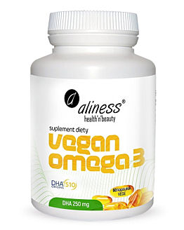 Aliness Vegan Omega 3 DHA 250 mg, Kapsułki