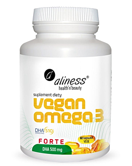 Aliness Vegan Omega-3 Forte DHA 500 mg, Kapsułki