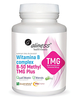 Aliness Witamina B Complex B-50 Methyl TMG Plus, Kapsułki 100 szt.