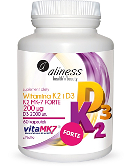 Aliness Witamina K2 Forte MK-7 + D3, Kapsułki