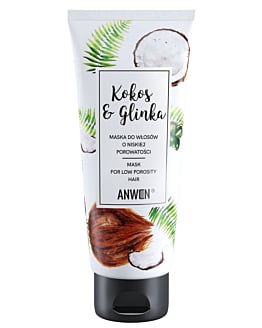 Anwen Kokos i Glinka Maska do włosów niskoporowatych