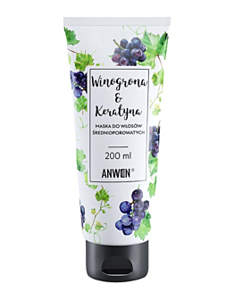 Anwen Winogrona i Keratyna Maska do włosów średnioporowatych