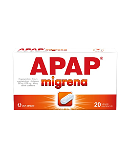 Apap Migrena 250 mg+250 mg+ 65 mg 20 Tabletek powlekanych