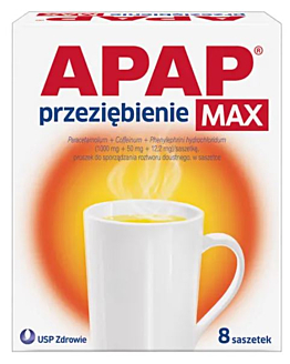 Apap Przeziębienie Max 1000 mg + 500 mg + 12,2 mg saszetki 