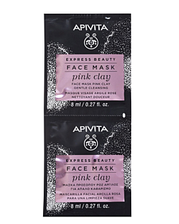 Apivita Express Beauty Delikatnie Oczyszczająca Maseczka do twarzy Różowa Glinka
