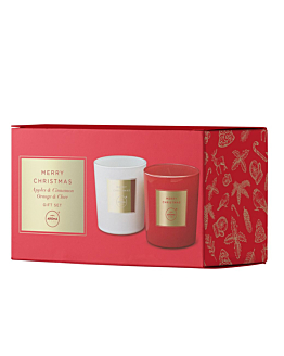 Aroma Home Merry Christmas Set Regalo 2 Candele Profumate 280 g