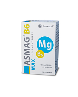 Asmag B6 Max, Suplement diety z magnzem i wit. B6, Tabletki