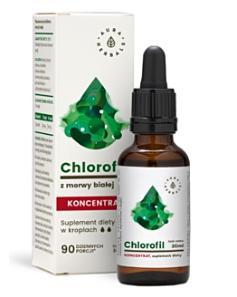 Aura Herbals, Chlorofil z Morwy Białej Koncentrat, Krople, 30 ml