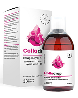 Colladrop, Kolagen rybi NatiCol z dodatkiem witamin i minerałów, Płyn, 500 ml
