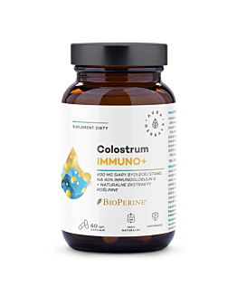 Colostrum Immuno + BioPerine, Preparat zawierający colostrum i ekstrakt z czarnego pieprzu, Kapsułki