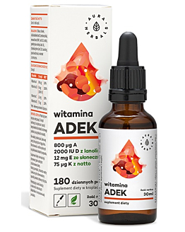 Aura Herbals Witamina ADEK, Zestaw witamin, Krople