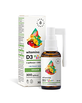 Aura Herbals Witamina D3 Vegan dla Dzieci, Aerozol, 30 ml