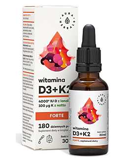 Aura Herbals Witamina D3 4000 IU + K2MK7, Krople, 30 ml