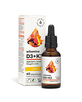 Aura Herbals Witamina D3 (2000 IU) + K2 + Omega-3, Krople 