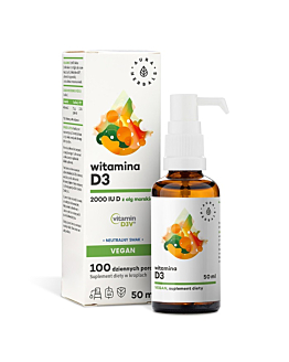Aura Herbals Witamina D3 2000 IU Vegan, Krople, 50 ml
