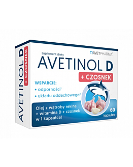 Avet Pharma Avetinol D + Czosnek, Suplement diety na wzmocnienie odporności, Kapsułki