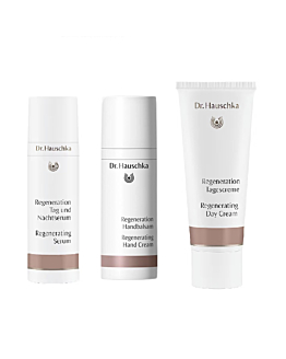 Dr. Hauschka Beautiful You To Mature Skin zestaw krem regenerujący na dzień, 40ml + regenerujący krem do rąk, 50ml + serum regenerujące, 30ml
