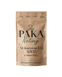 Paka Natury Witamina D3 4000 z lanoliny 120 kapsułek miękkich