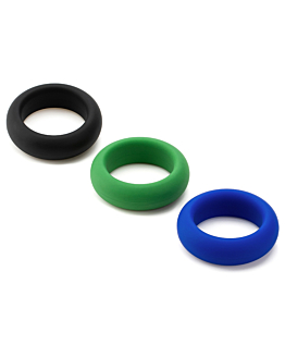 Zestaw Trzech Rozciągliwych Silikonowych Pierścieni Erekcyjnych Silicone Cock Ring Trio - All 3 Stretch Levels Je Joue