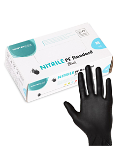 Master Glove PF Standard Rękawiczki Nitrylowe Bezpudrowe Czarne Rozmiar M 100 szt.