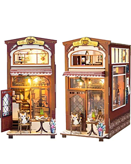 Habarri Miniaturowy domek Book Nook - Śniadanie na mieście
