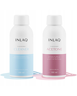 INLAQ Odtłuszczacz do Paznokci, 100 ml + Aceton Kosmetyczny, 100 ml