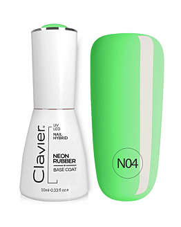 Clavier Luxury Neon Rubber Base kolorowa baza kauczukowa N04 Green Rainbow, 10ml