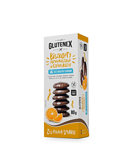 Glutenex Biszkopty Pomarańczowe W Czekoladzie Bez Dodatku Cukrów 80 g
