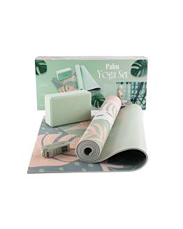 Myga zestaw do jogi Palm Yoga Set: mata, klocek, pasek