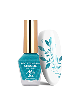 MollyNails PRO Stamping Chrome Lakier Do Stempli Turquoise Nr 24 10 ml
