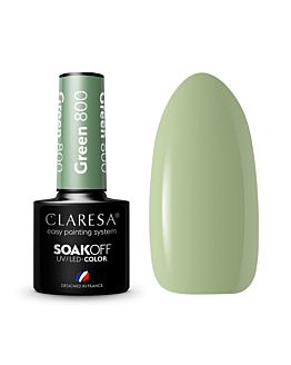 Claresa Soak Off UV/LED Green lakier hybrydowy 800, 5g