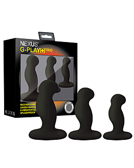 Zestaw Trzech Różnych Masażerów Prostaty G-Play+ Trio S/M/L Black Nexus