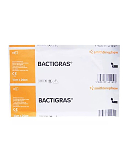 Bactigras, Opatrunek parafinowy, jałowy, 15 cm x 20 cm, 1 Sztuka