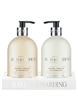 Baylis & Harding Zestaw Mydło w płynie + Balsam do rąk i Ciała Jojba, Silk & Almond Oil