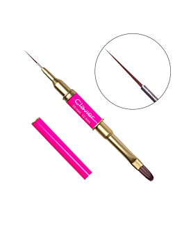 Clavier Pędzelek dwustronny do zdobień i żelu Magenta 10mm i 12mm #12