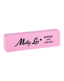 MollyLac Polerka Dwustronna Buffer Mini Szeroka Soft 180/240 Różowa 5 szt