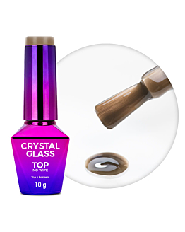 MollyNails Crystal Glass Top Hybrydowy No Wipe Light Brown 10 g