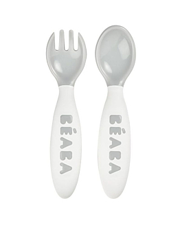 Beaba Komplet Sztućców Plastikowych w Etui Grey
