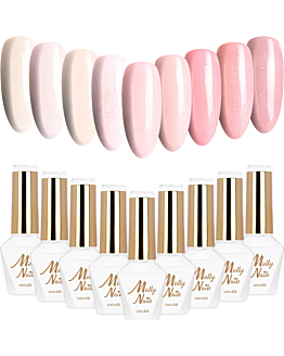 MollyNails Madame French Zestaw 9 Lakierów Hybrydowych Do Paznokci 8g
