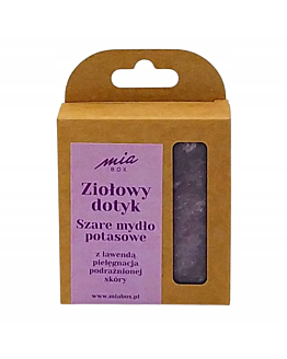 Miabox Ziołowy Dotyk Szare mydło potasowe lawendowe. Naturalne Mydło Potasowe – Delikatne do Ciała, Handmade