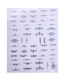 Allepaznokcie Naklejki Do Paznokci Cienkie Samoprzylepne Wzory Ornamenty CB-175 Srebrne