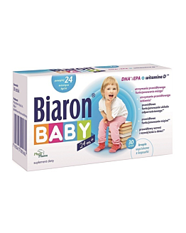 Bioaron Baby, Omega 3 + Witamina D dla dzieci od 24. miesiąca życia, Krople wyciskane z kapsułki