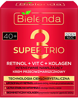 Bielenda Super Trio (Retinolo + Vit C + Collagene) Crema Antirughe 40+ Giorno/Notte 50 ml