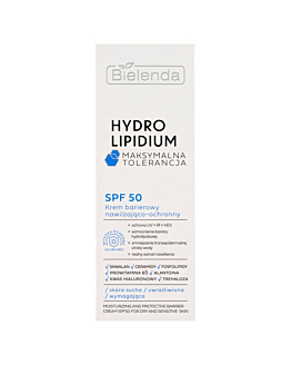 Bielenda Hydro Lipidium Maksymalna Tolerancja Krem barierowy SPF 50 nawilżająco-ochronny 