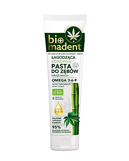 BIOMadent Konopna Pasta do zębów z Węglem Drzewnym z Bambusa Łagodząca