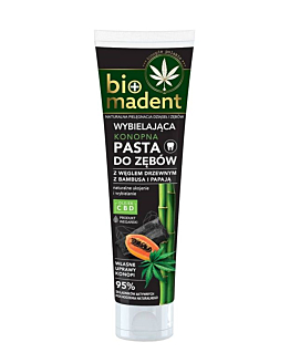 BIOMadent Konopna Pasta do zębów z Węglem Drzewnym z Bambusa i Papają Wybielająca