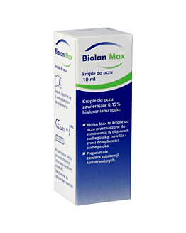 Biolan Max, Krople do oczu zawierające 0,15% hialuronianu sodu