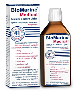 BioMarine Medical Immuno & Neuro Lipids, Oleje rybie 4 rodzaje, Płyn 